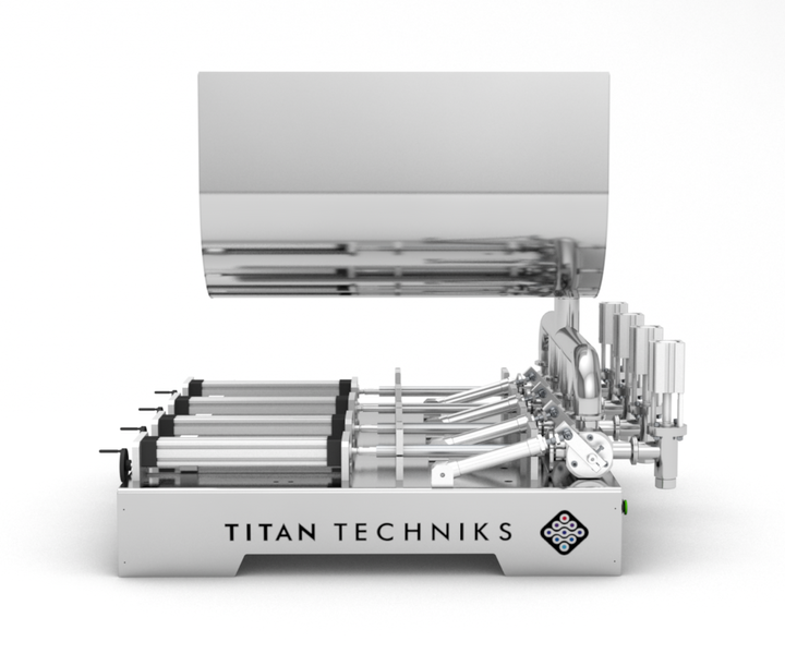 Industrieller Produktspender 5&ndash;50 ml, pneumatischer Vierkolben-Titan-Spender TTPF-4/5-50/BV30, Modell Titan Dispenser TTPF-4/5-50/BG80 фото