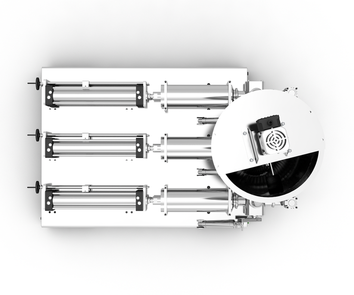 Piston dosing device technical 100 - 1000 ml three-piston TTPF-3/100-1000/BV50-M pneumatic Titan Dispenser
