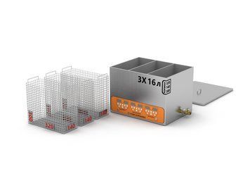 Industrielles Mehrkammer-Ultraschallbad mit 3 Kammern 16 L TUS-16P3214ST3 Titan Laser zur Reinigung von Bauteilen TUS-16P3214ST3 фото