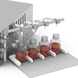 Membrane dispenser apparatus 4 pumps 3 &ndash; 1800 ml TTELMF-4/3-1800/220/250 with electric control for oils and oil