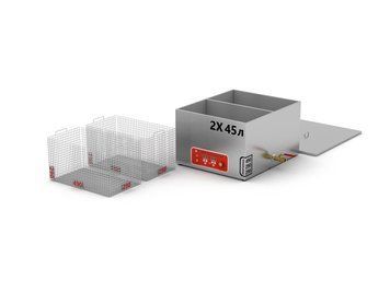 Промислова багатосекційна ультразвукова мийка двосекційна 45 л TUS-45P4929ST2 Titan Techniks для очищення деталей TUS-45P4929ST2 фото