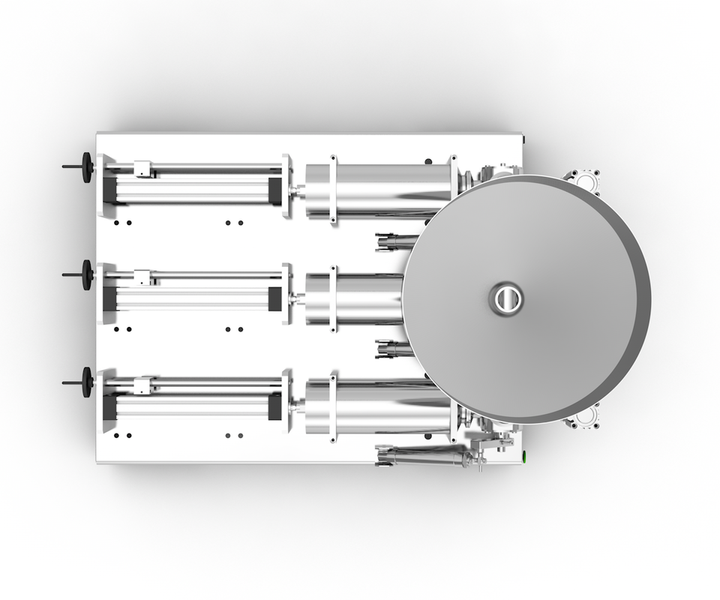 Volumetric technical dispenser 50 - 750 ml three-piston TTPF-3/50-750/BG80-M pneumatic Titan Dispenser