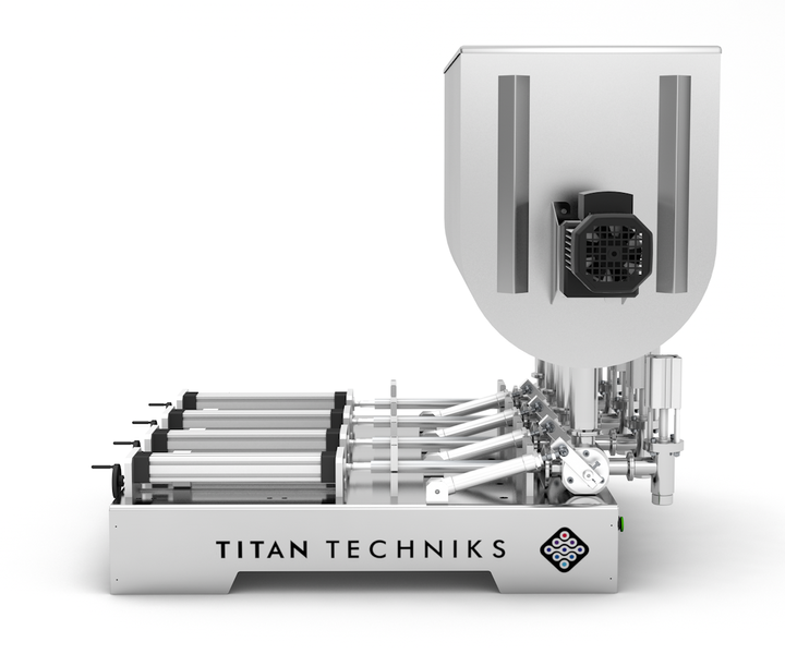 Kolben-Dosierstation 5&ndash;50 ml, pneumatischer Vierkolben-Dosierer TTPF-4/5-50/BV30-M Titan Dispenser TTPF-4/5-50/BG80-M фото