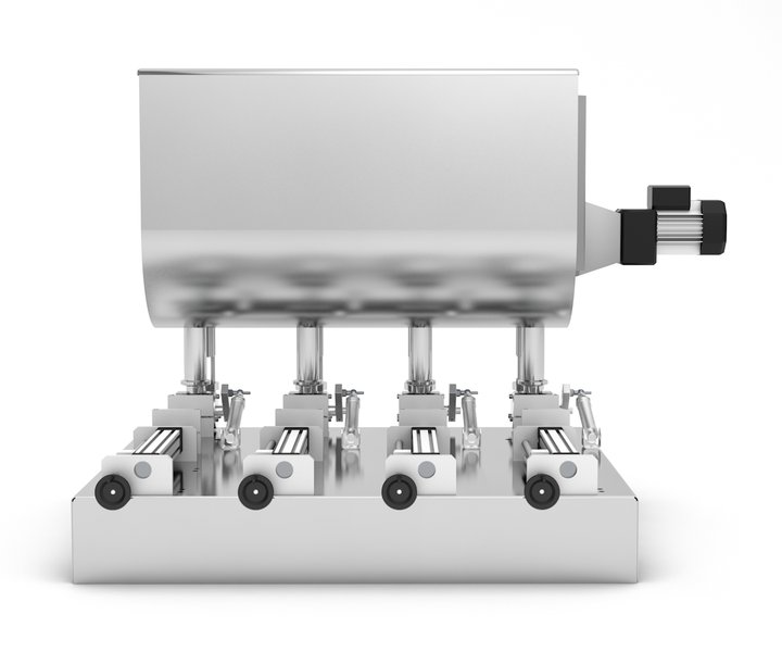 Kolben-Dosierstation 5&ndash;50 ml, pneumatischer Vierkolben-Dosierer TTPF-4/5-50/BV30-M Titan Dispenser TTPF-4/5-50/BG80-M фото