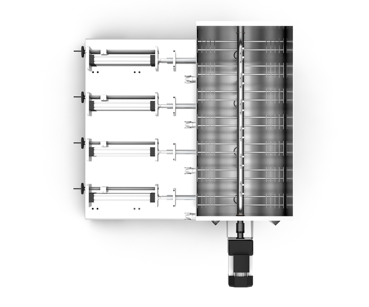 Kolben-Dosierstation 5&ndash;50 ml, pneumatischer Vierkolben-Dosierer TTPF-4/5-50/BV30-M Titan Dispenser TTPF-4/5-50/BG80-M фото