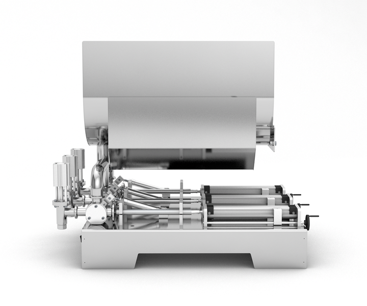 Kolbenapparat f&uuml;r Dosierung f&uuml;r Lebensmittel 10 - 100 ml Dreikolben TTPF-3/10-100/BG80-H pneumatisch Titan-Spender TTPF-3/10-100/BG80-H фото