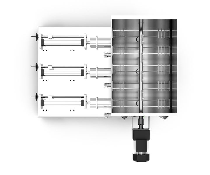 Piston drug dispensing unit 50 - 750 ml three-piston TTPF-3/50-750/BV30-M pneumatic Titan Dispenser