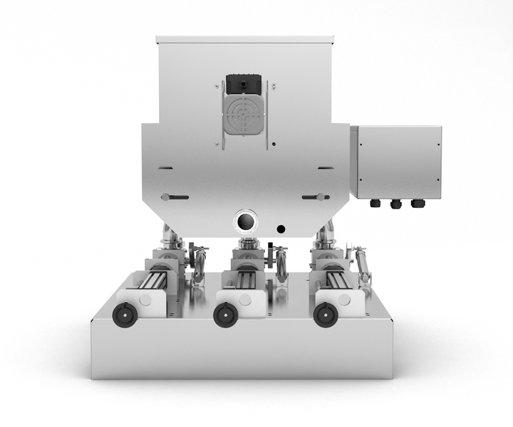 Kolbendosierer f&uuml;r technische Anwendungen, 50&ndash;750 ml, Dreikolben, TTPF-3/50-750/BV30-MH, pneumatisch, Titan Dispenser TTPF-3/50-750/BG80-MH фото