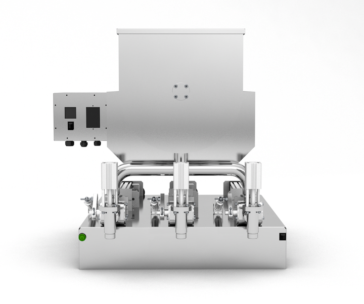 Kolbendosierger&auml;t f&uuml;r Medikamente 5&ndash;50 ml, pneumatischer Dreikolben-Titan-Dosierer TTPF-3/5-50/BV30-MH TTPF-3/5-50/BG80-MH фото