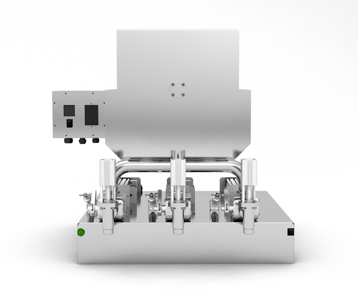 Kolbendosierger&auml;t f&uuml;r Medikamente 5&ndash;50 ml, pneumatischer Dreikolben-Titan-Dosierer TTPF-3/5-50/BV30-MH TTPF-3/5-50/BG80-MH фото