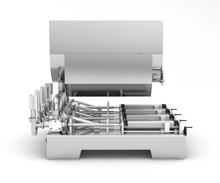 Technisches Kolben-Pr&auml;zisionsdosiersystem 5&ndash;50 ml, Vierkolben-Pneumatikdosierer TTPF-4/5-50/BV30-H Titan Dispenser TTPF-4/5-50/BG80-H фото