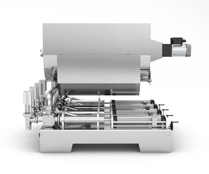 Lebensmittelgeeigneter Kolbenspender 5&ndash;50 ml, Vierkolben, TTPF-4/5-50/BV30-MH, pneumatisch, Titan Dispenser TTPF-4/5-50/BG80-MH фото